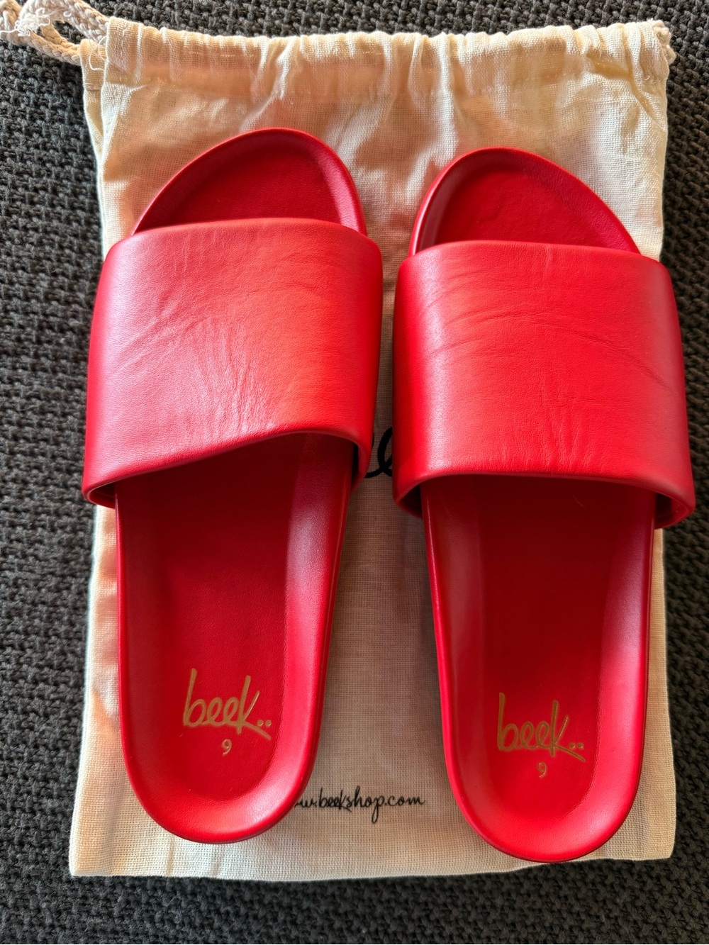 beek pelican leather platform sandal